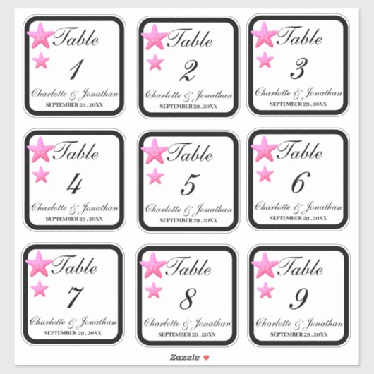 Aangepaste sterren Beach Weddenschappen Sticker (Vel)