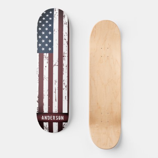 Aangepaste sterren en Stripes Amerikaanse vlag Persoonlijk Skateboard (Voorkant)