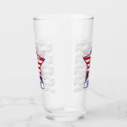 Aangepaste sterren in strepen honkbal glas (Rechts)