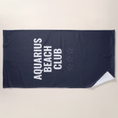 Aangepaste sterrenbeeld eenvoudige moderne blauwe strandlaken (Voorkant)