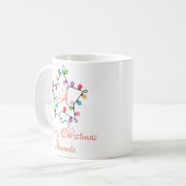 Aangepaste stervormgeving licht - vrolijk kerstfee koffiemok (Voorkant links)
