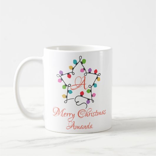 Aangepaste stervormgeving licht - vrolijk kerstfee koffiemok (Links)