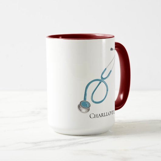Aangepaste Stethoscoopnaam arts Mok (Voorkant rechts)