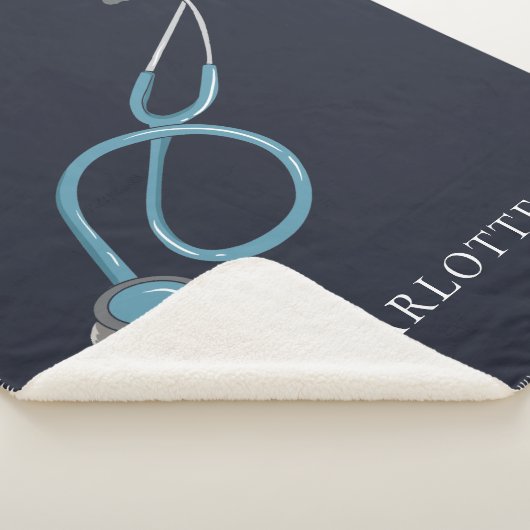 Aangepaste Stethoscoopnaam Doctor Sherpa Deken (3/4)