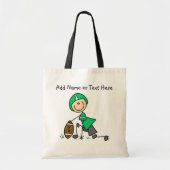 Aangepaste stickafbeelding Groene Football afspeel Tote Bag (Voorkant)