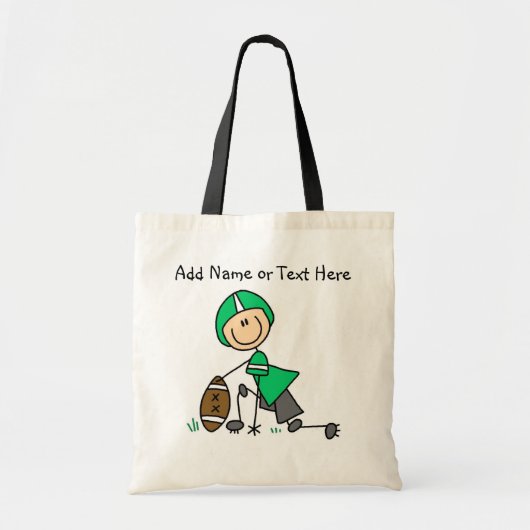 Aangepaste stickafbeelding Groene Football afspeel Tote Bag (Voorkant)