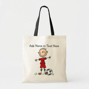 Aangepaste stickafbeelding rode voetafspeeltas tote bag