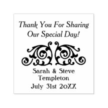 Aangepaste sticker bruiloft dank u rubberen stempe