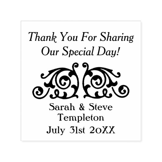 Aangepaste sticker bruiloft dank u rubberen stempe  zelfinktende stempel (Design)