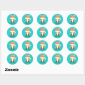 Aangepaste sticker enveloppe zegel met cute vos (Vel)