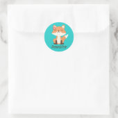 Aangepaste sticker enveloppe zegel met cute vos (Tas)