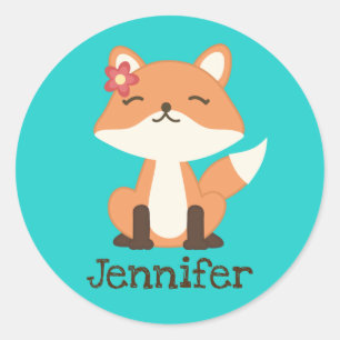 Aangepaste sticker enveloppe zegel met cute vos