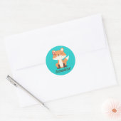 Aangepaste sticker enveloppe zegel met cute vos (Envelop)