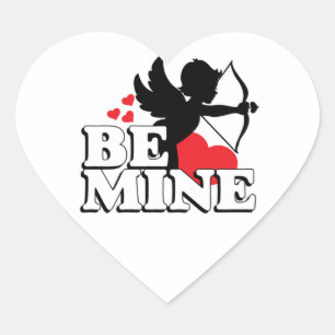 Aangepaste Sticker hart/cupid-mijn