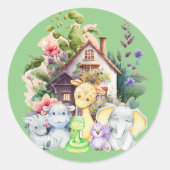 Aangepaste sticker | Knuffige dieren sticker (Voorkant)