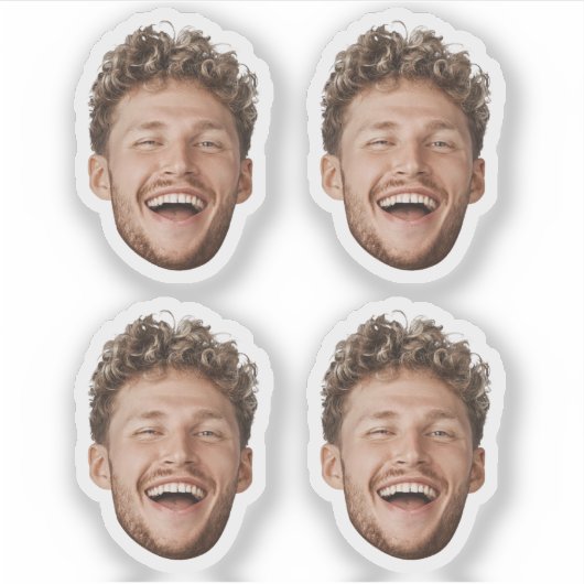 Aangepaste sticker met 4 gezichten – Grappige gepe (Voorkant)