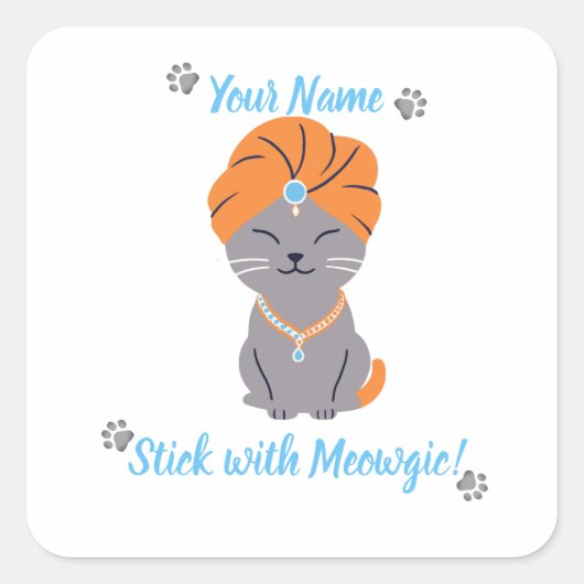 Aangepaste sticker met cute kat - Plak met Meowgic (Voorkant)