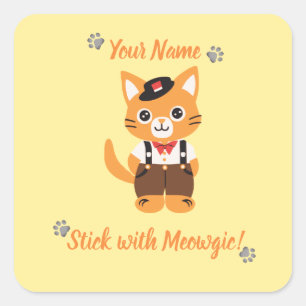 Aangepaste sticker met cute kat - Plak met Meowgic
