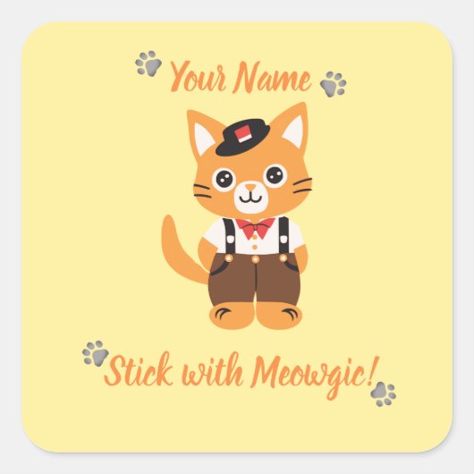 Aangepaste sticker met cute kat - Plak met Meowgic (Voorkant)