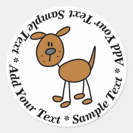 Aangepaste sticker met hondenstokfiguur (Voorkant)