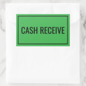 Aangepaste sticker met tekst 'Cash ontvangen' voor (Tas)