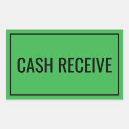 Aangepaste sticker met tekst 'Cash ontvangen' voor