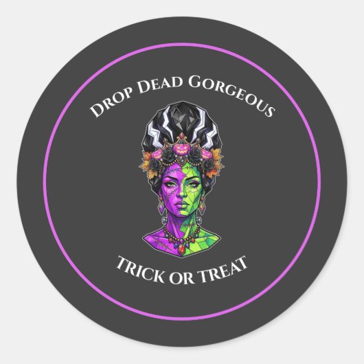 Aangepaste Sticker Neon Halloween Bruid Moro (Voorkant)