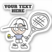 Aangepaste sticker sticker met schattige tennis ca (Voorkant)