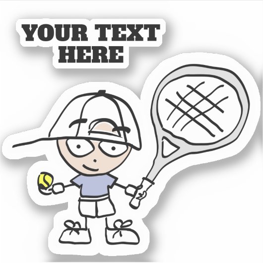 Aangepaste sticker sticker met schattige tennis ca (Voorkant)