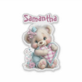 Aangepaste sticker Teddy Bear Baby Shower (Voorkant)