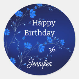 Aangepaste Sticker van Aangepaste Blauwe Flowers P