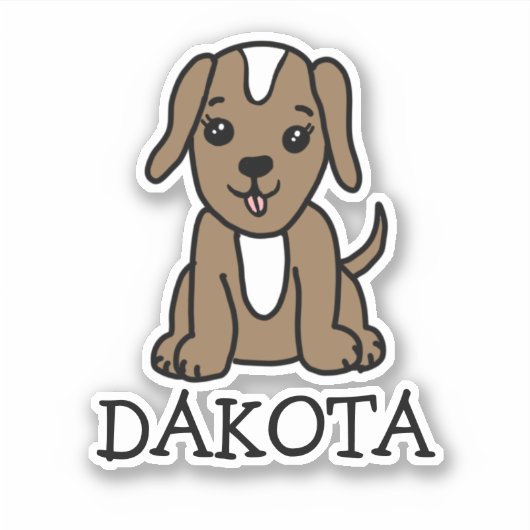 Aangepaste Sticker van de Naam van de Puppy Dog va (Voorkant)