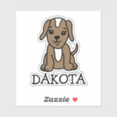 Aangepaste Sticker van de Naam van de Puppy Dog va (Vel)