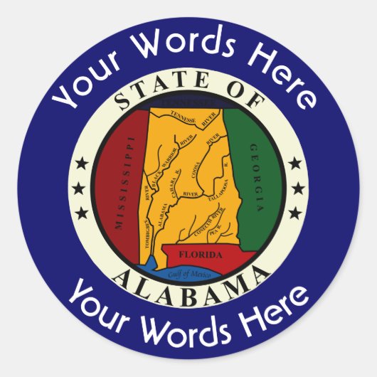 Aangepaste Sticker voor Alabama Great Seal (Voorkant)