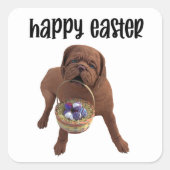 Aangepaste Sticker voor Happy Easter Dog (Voorkant)