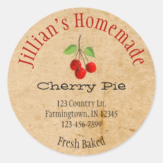Aangepaste Sticker voor kersen (Voorkant)