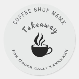 Aangepaste sticker voor koffiezaak Afhaal/ Bestel 