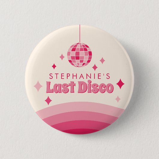 Aangepaste sticker voor laatste Disco vrijgezellen Ronde Button 5,7 Cm (Voorkant)