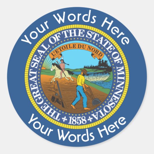Aangepaste Sticker voor minnesota - Grote zegels (Voorkant)