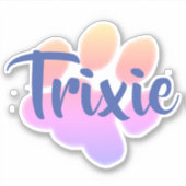 Aangepaste sticker voor regenboogpawprint (Voorkant)