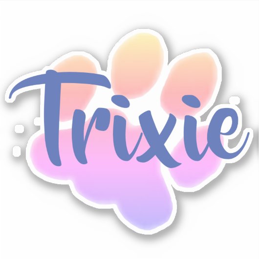 Aangepaste sticker voor regenboogpawprint (Voorkant)