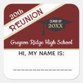 Aangepaste Sticker voor Reunion Name tag (Voorkant)