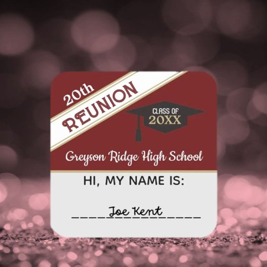 Aangepaste Sticker voor Reunion Name tag