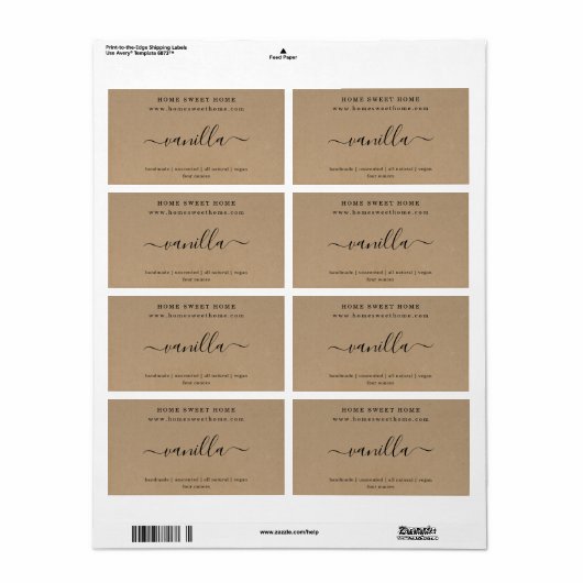 Aangepaste Sticker voor zeeplabel Kraft Background (Full Sheet)