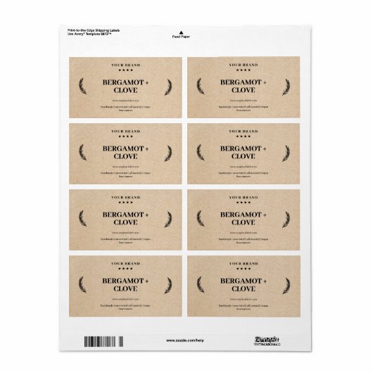 Aangepaste Sticker voor zeeplabel Kraft Background (Full Sheet)