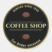 Aangepaste sticker voor zwarte koffiezaak (Voorkant)