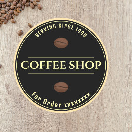 Aangepaste sticker voor zwarte koffiezaak