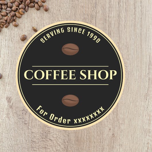 Aangepaste sticker voor zwarte koffiezaak