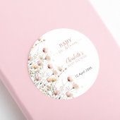 aangepaste stickerlabel sjabloon met wilde bloemen ronde sticker