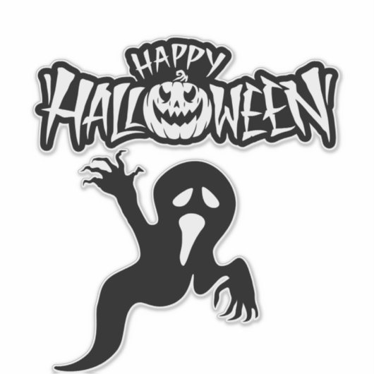 Aangepaste Stickers Happy Halloween (Voorkant)